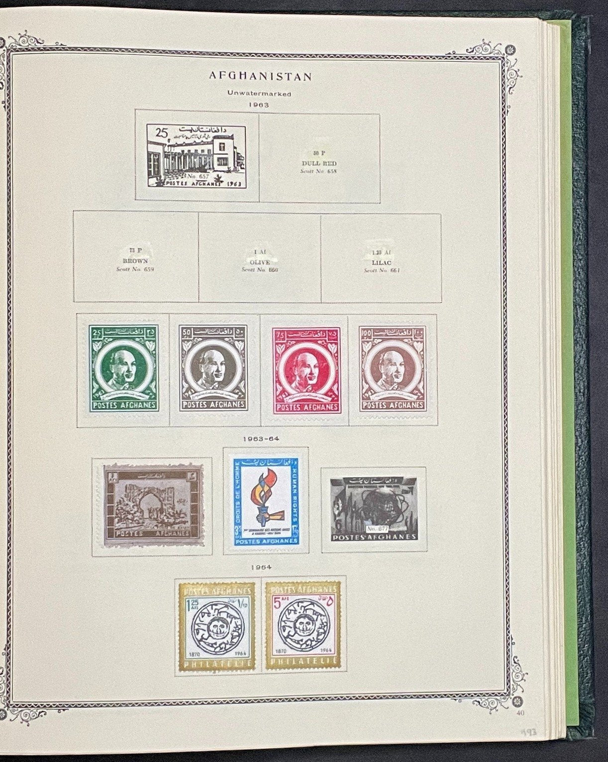 Afghanistan Stamp Collection Album Hundred of Stamps Mint Hinged 1870-1970 ZAYIX
