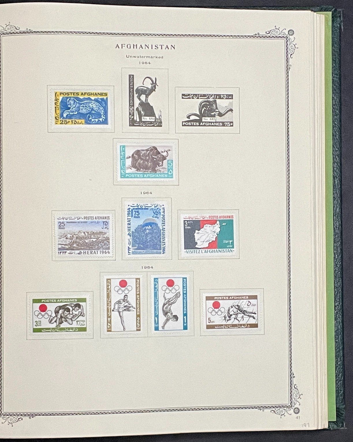 Afghanistan Stamp Collection Album Hundred of Stamps Mint Hinged 1870-1970 ZAYIX