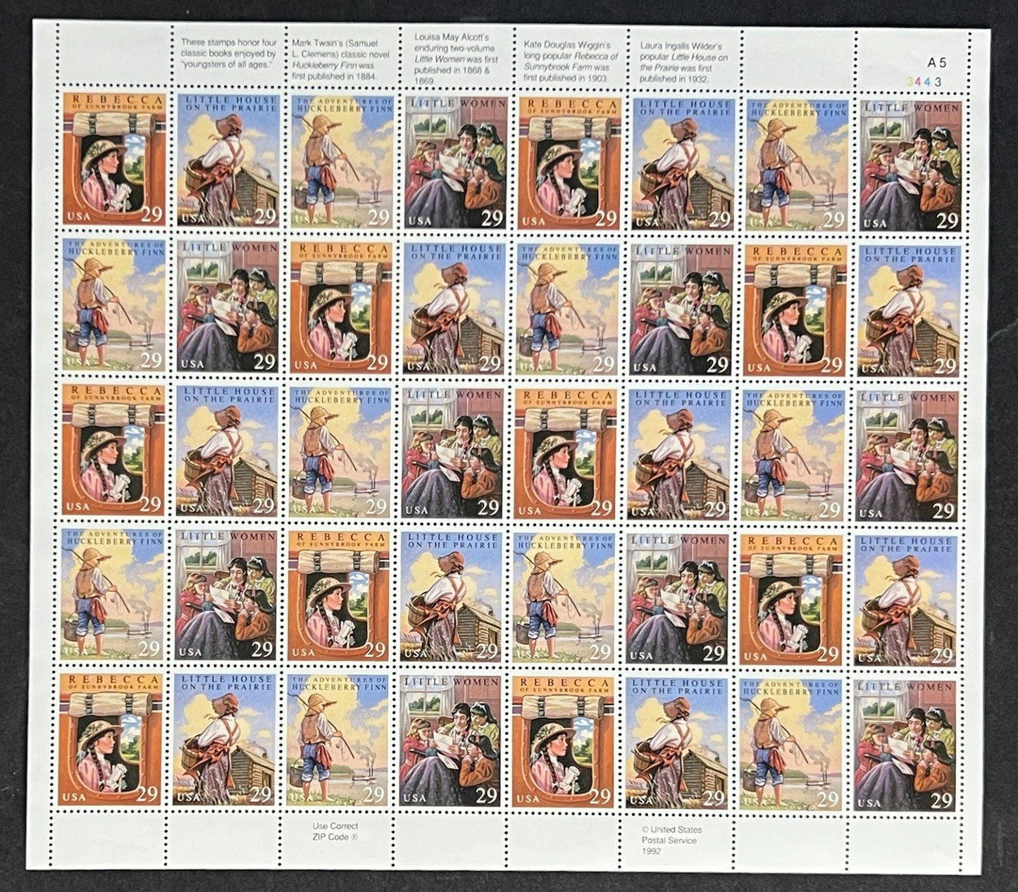 US 2785-2788 Mint Sheet (MNH) Children's Classics 29-Cent 1993 ZAYIX