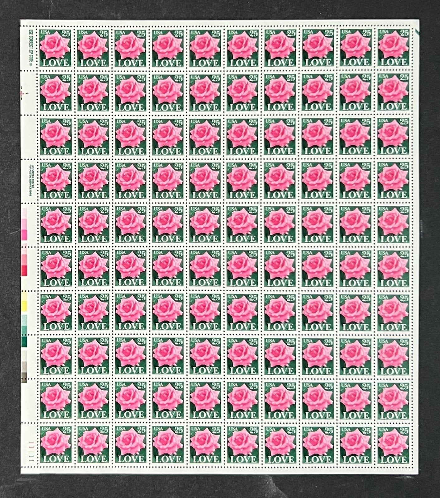 US 2378 Mint Sheet (MNH) Love Roses 25-Cent 1988 ZAYIX