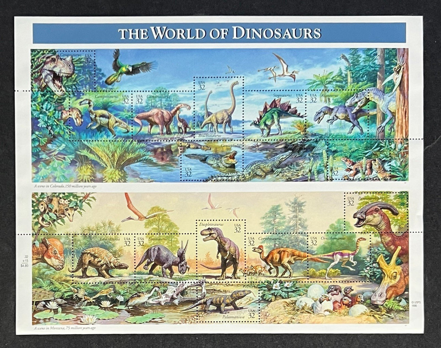 US 3136 Mint Sheet (MNH) World of Dinosaurs 32-Cent 1997 ZAYIX