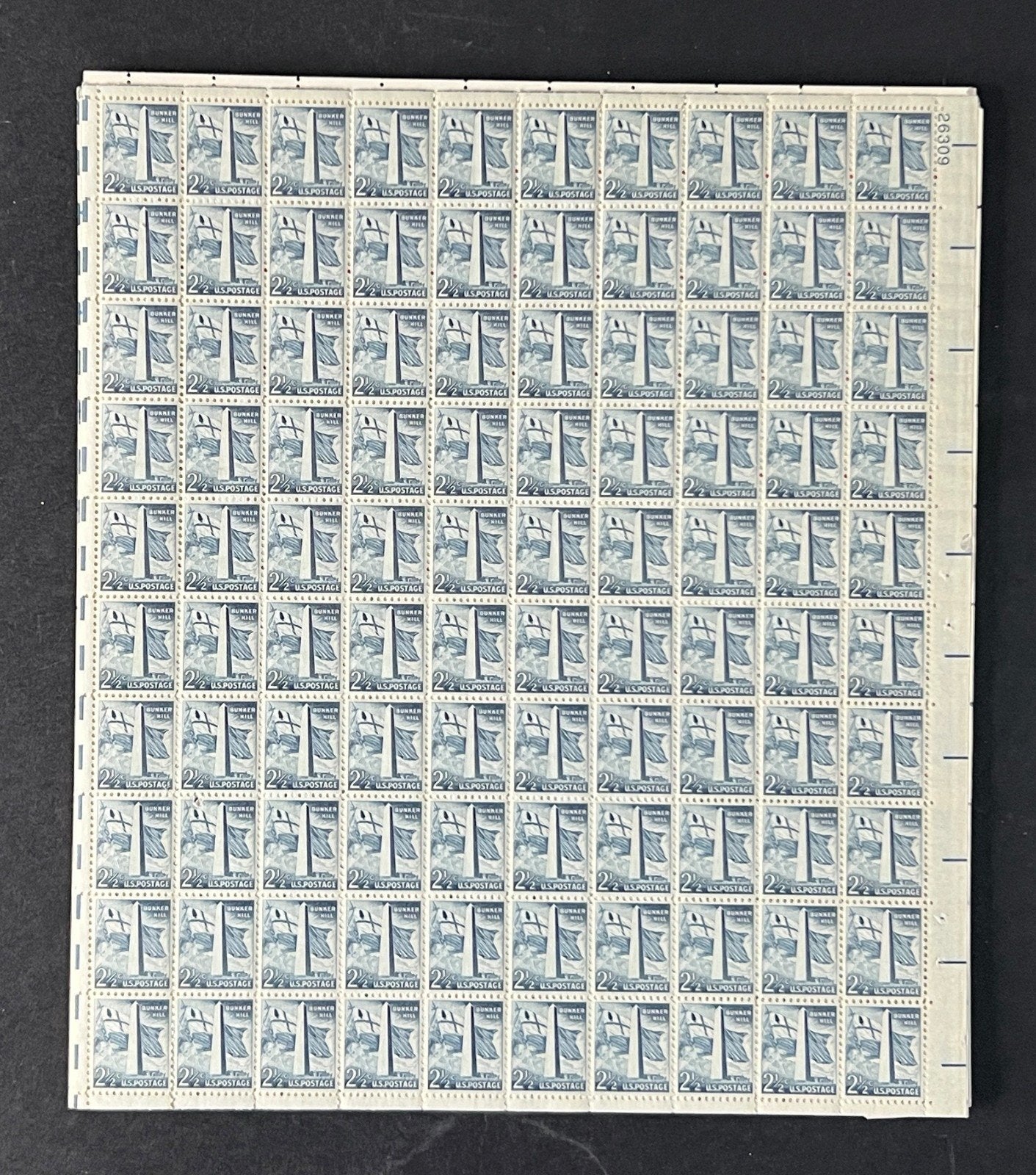 US 1034 Mint Sheet (MNH) Bunker Hill MA Liberty Series 2.5-Cent 1959 ZAYIX