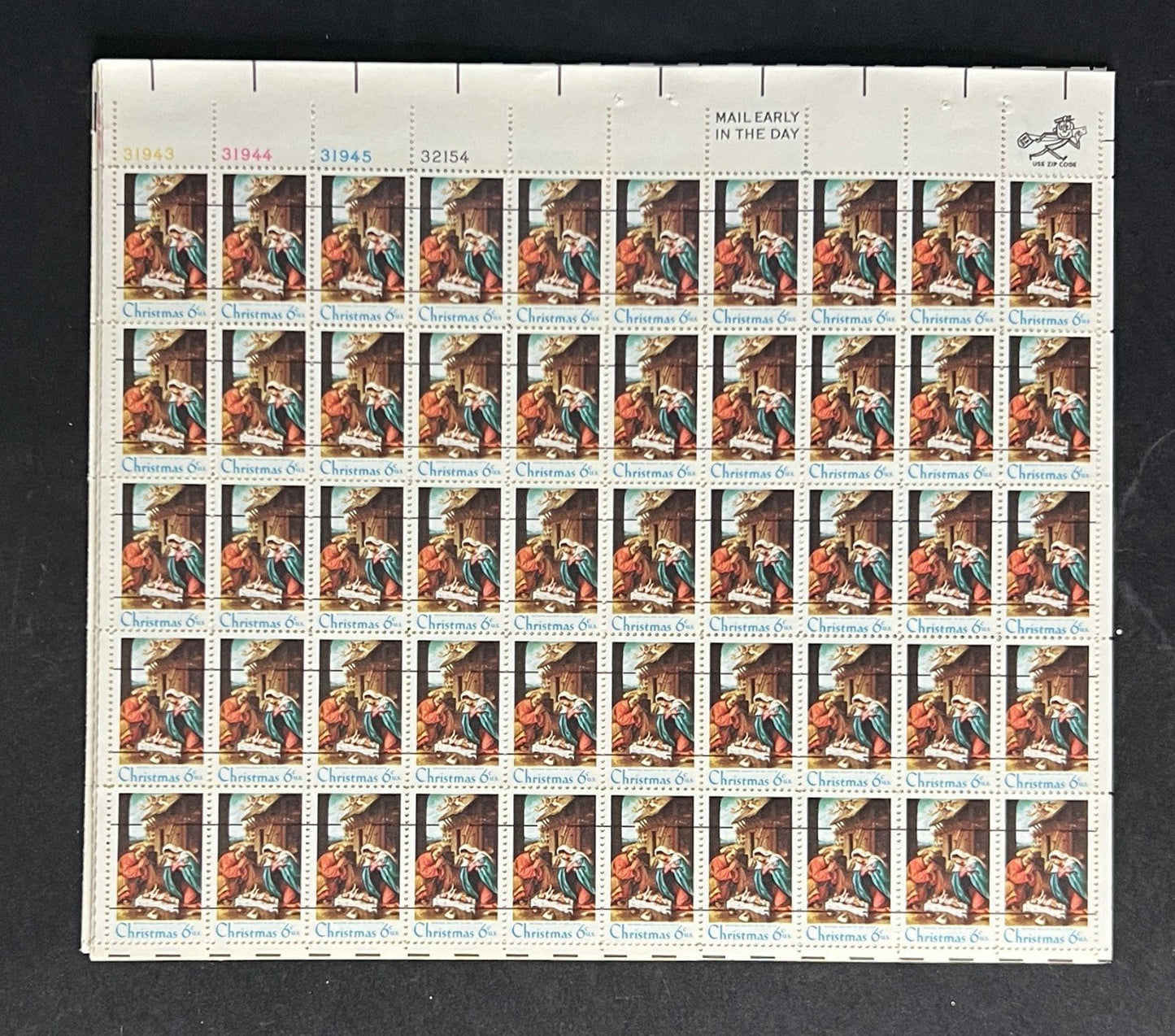 US 1414a Mint Sheet (MNH) Christmas Nativity Precancel 6-Cent 1970 ZAYIX