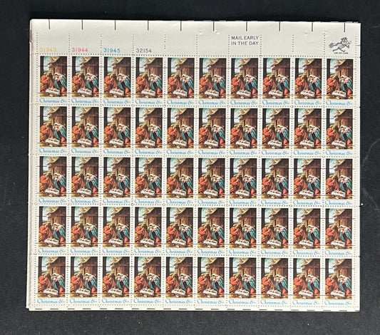 US 1414a Mint Sheet (MNH) Christmas Nativity Precancel 6-Cent 1970 ZAYIX
