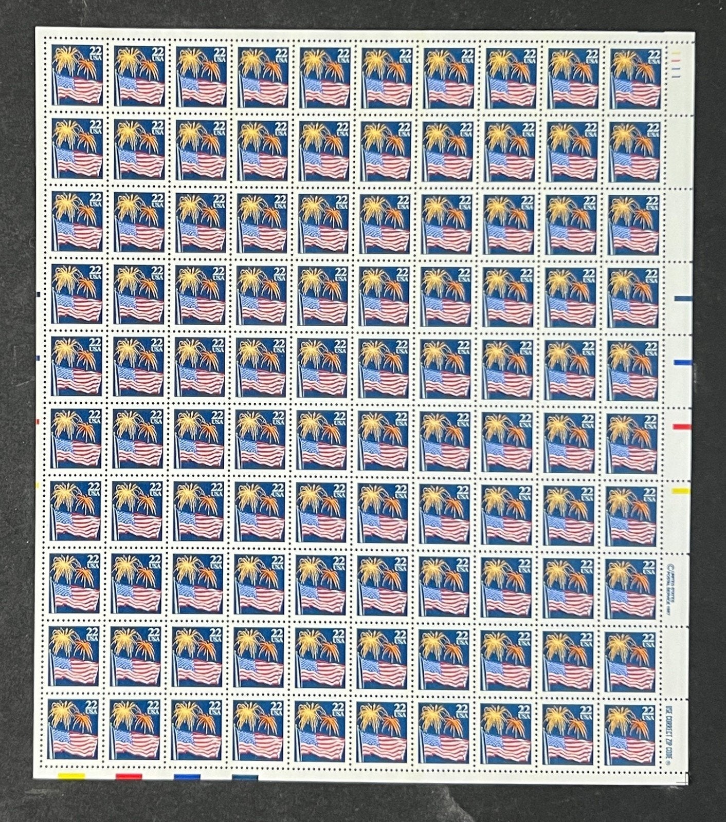 US 2276 Mint Sheet (MNH) Flag & Fireworks 22-Cent 1987 ZAYIX