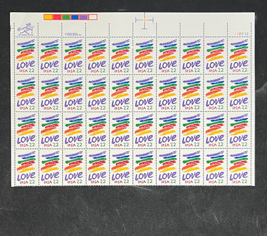 US 2143 Mint Sheet (MNH) Love 22-Cent 1985 ZAYIX