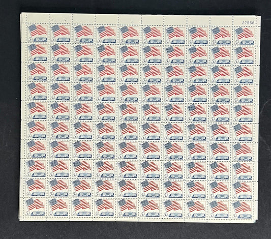 US 1208 Mint Sheet (MNH) Flag & White House 5-Cent 1963 ZAYIX