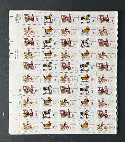 US 1415-1418 Mint Sheet (MNH) Christmas Toys 6-Cent 1970 ZAYIX