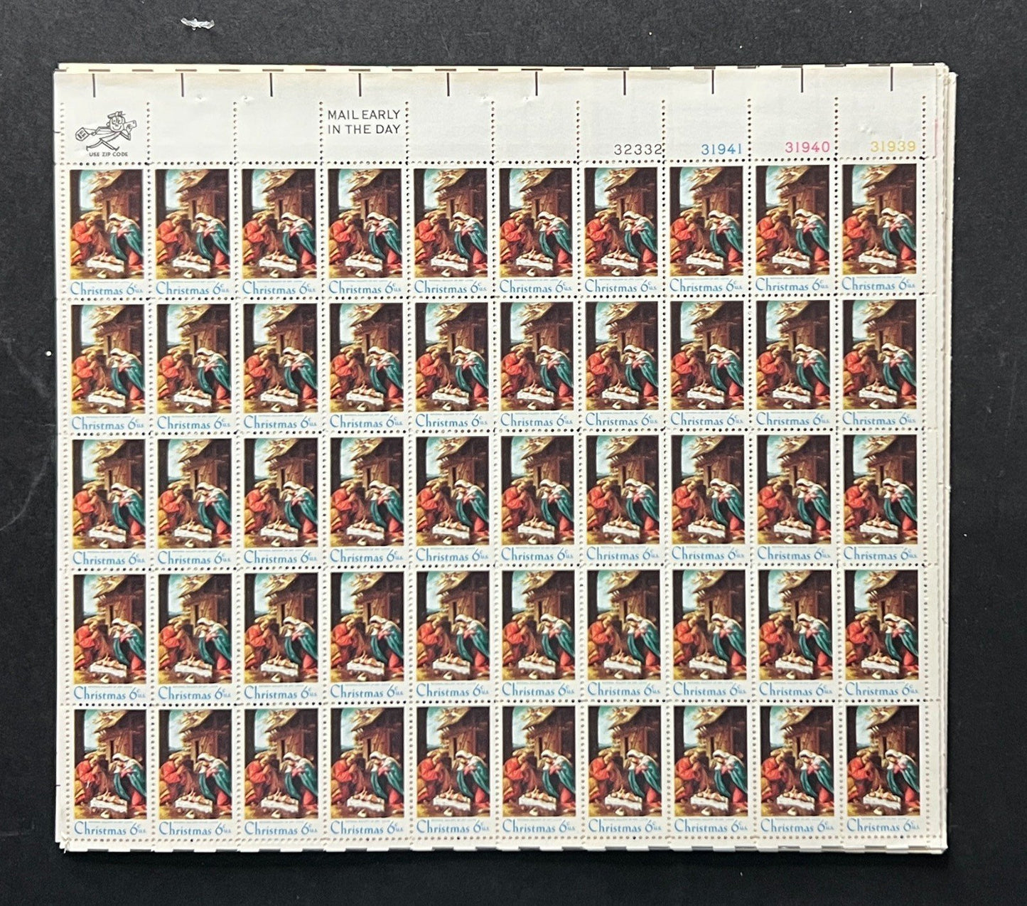 US 1414 Mint Sheet (MNH) Christmas Nativity by Lotto 6-Cent 1970 ZAYIX