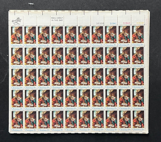 US 1414 Mint Sheet (MNH) Christmas Nativity by Lotto 6-Cent 1970 ZAYIX
