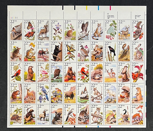 US 2286-2335 Mint Sheet (MNH) North American Wildlife 22-Cent 1987 ZAYIX