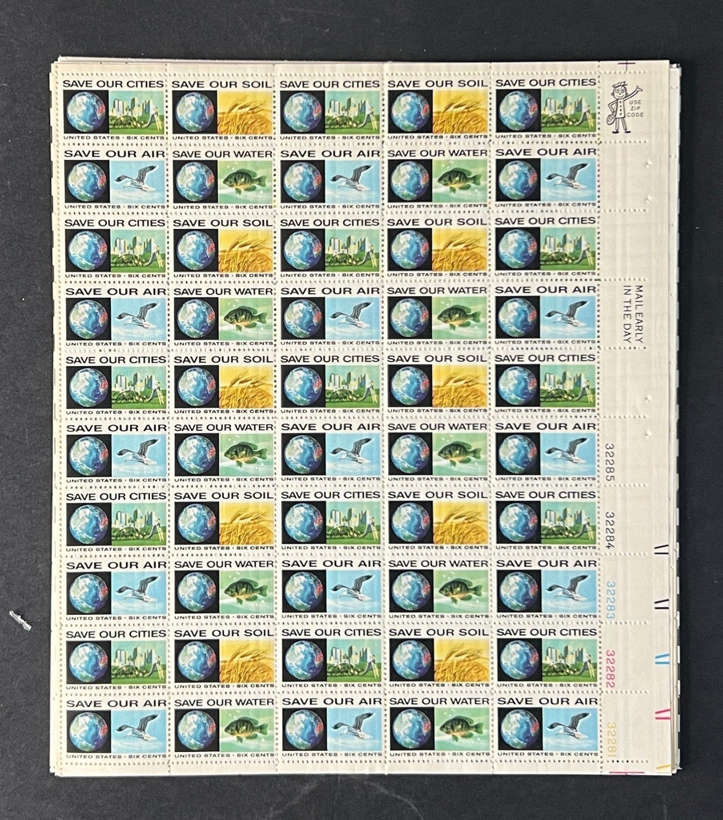 US 1410-1413 Mint Sheet (MNH) Anti-Pollution 6-Cent 1970 ZAYIX