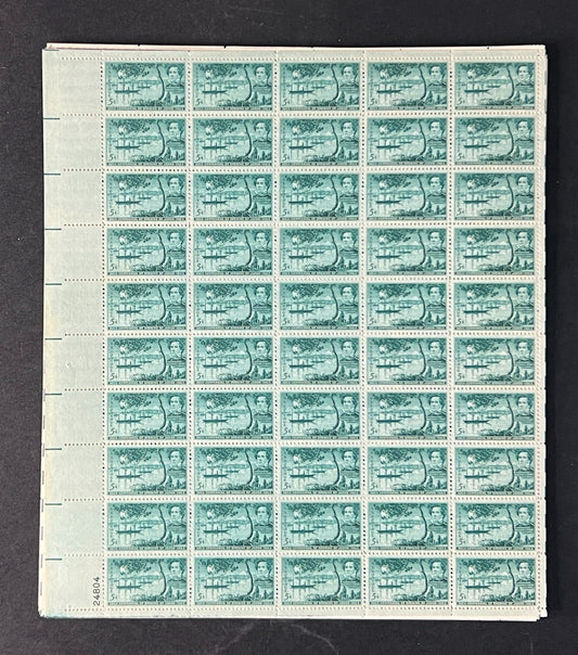 US 1021 Mint Sheet (MNH) Opening of Japan Centennial 5-Cent 1953 ZAYIX