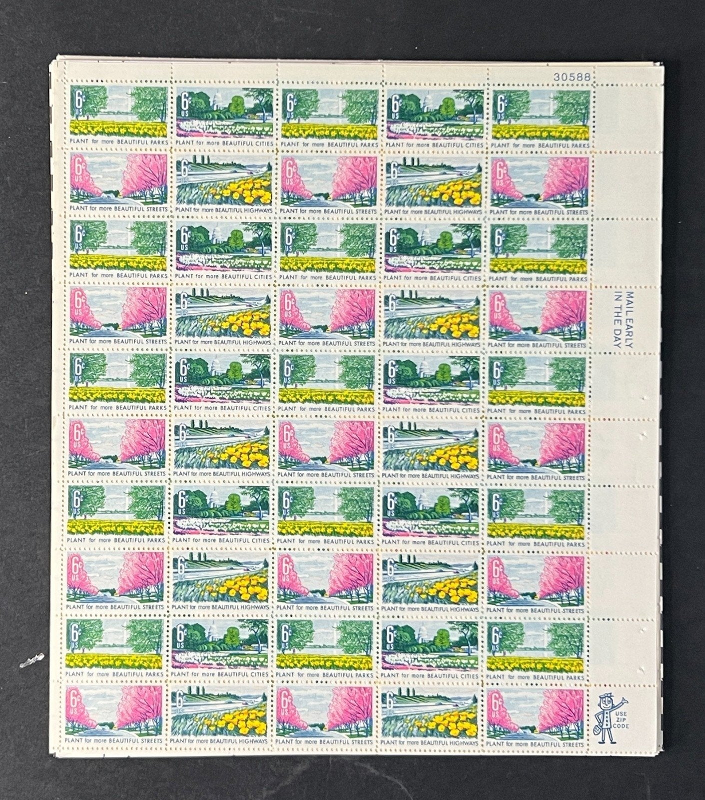 US 1365-1368 Mint Sheet (MNH) Beautification 6-Cent 1968 ZAYIX