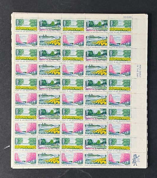 US 1365-1368 Mint Sheet (MNH) Beautification 6-Cent 1968 ZAYIX