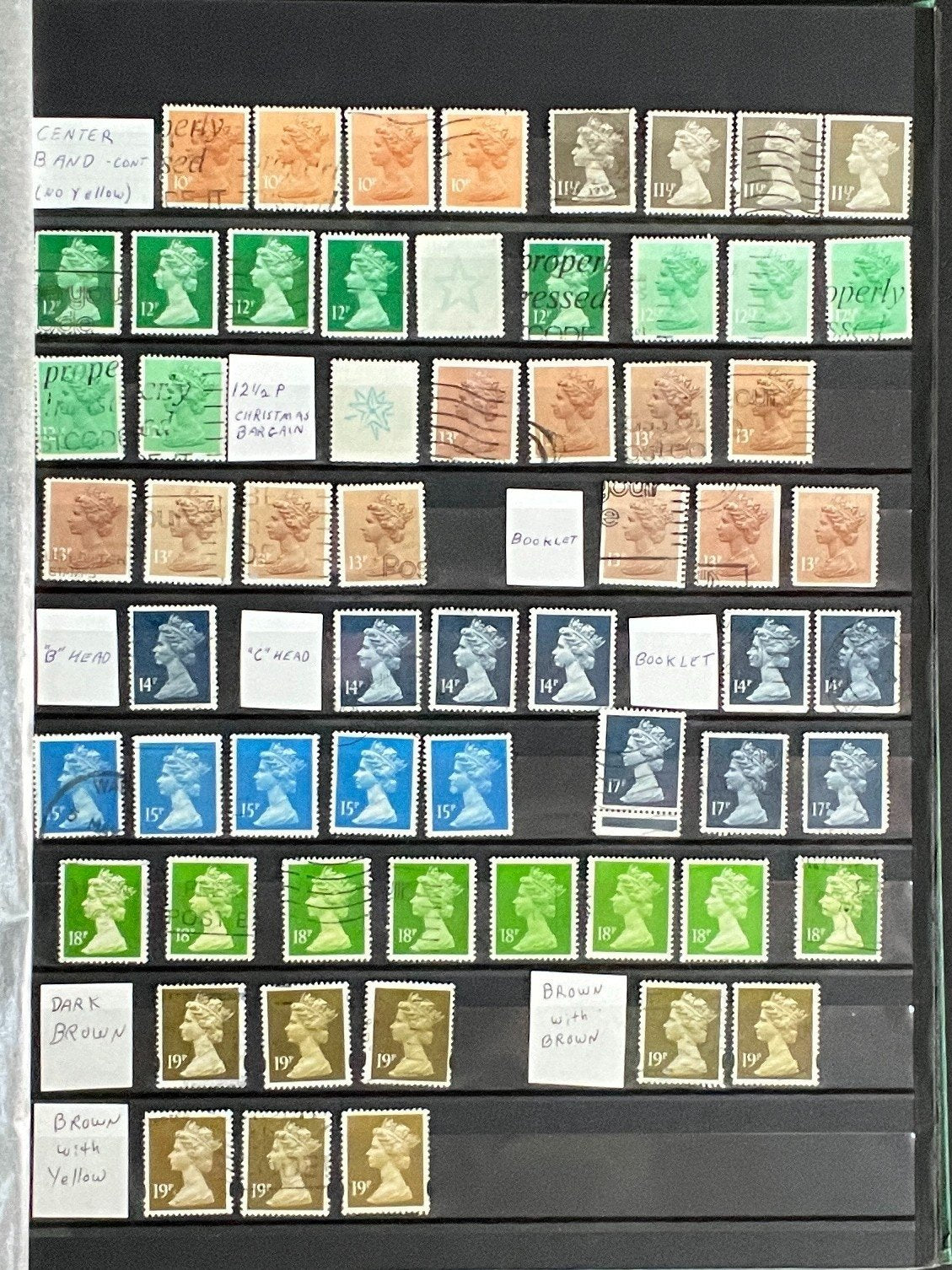 Machin Stamp Collection Stock Book Hundreds of Stamps Mint & Used ZAYIX