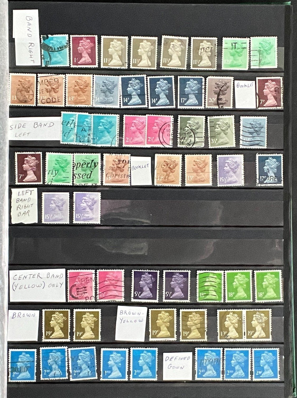 Machin Stamp Collection Stock Book Hundreds of Stamps Mint & Used ZAYIX
