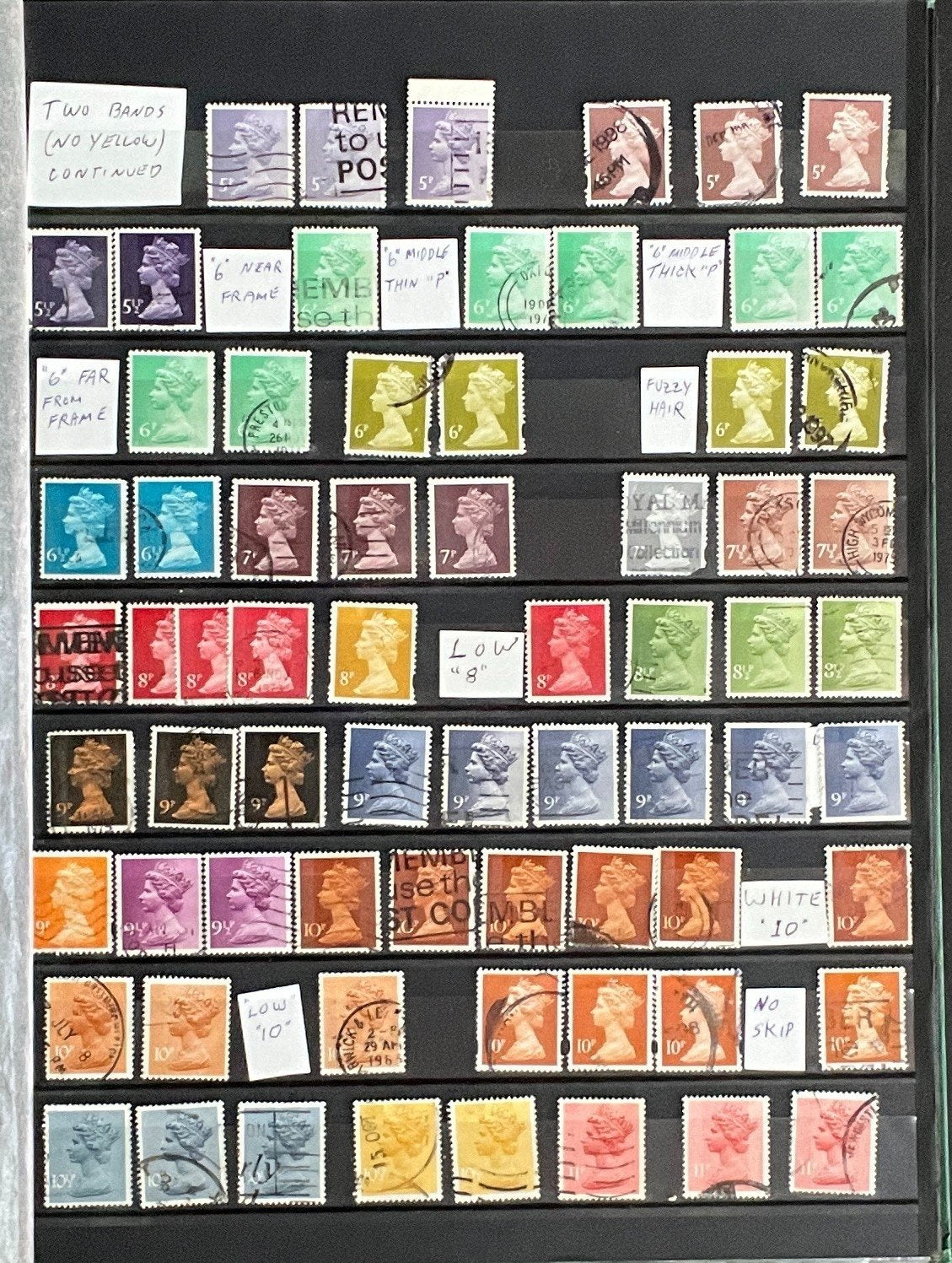 Machin Stamp Collection Stock Book Hundreds of Stamps Mint & Used ZAYIX