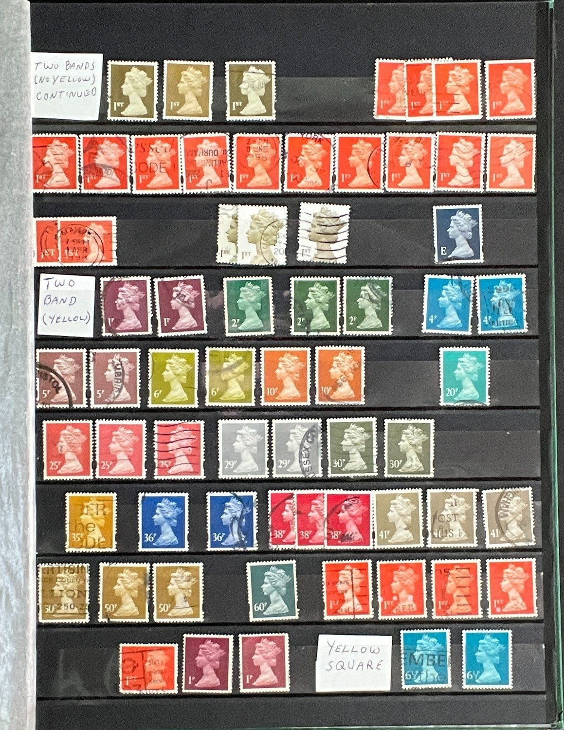 Machin Stamp Collection Stock Book Hundreds of Stamps Mint & Used ZAYIX