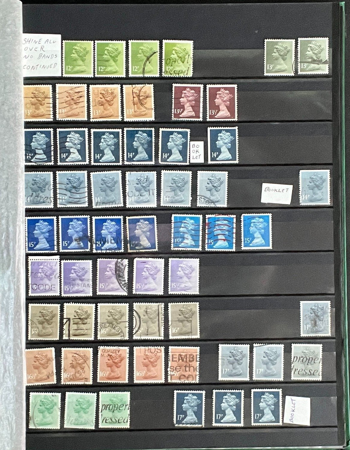 Machin Stamp Collection Stock Book Hundreds of Stamps Mint & Used ZAYIX