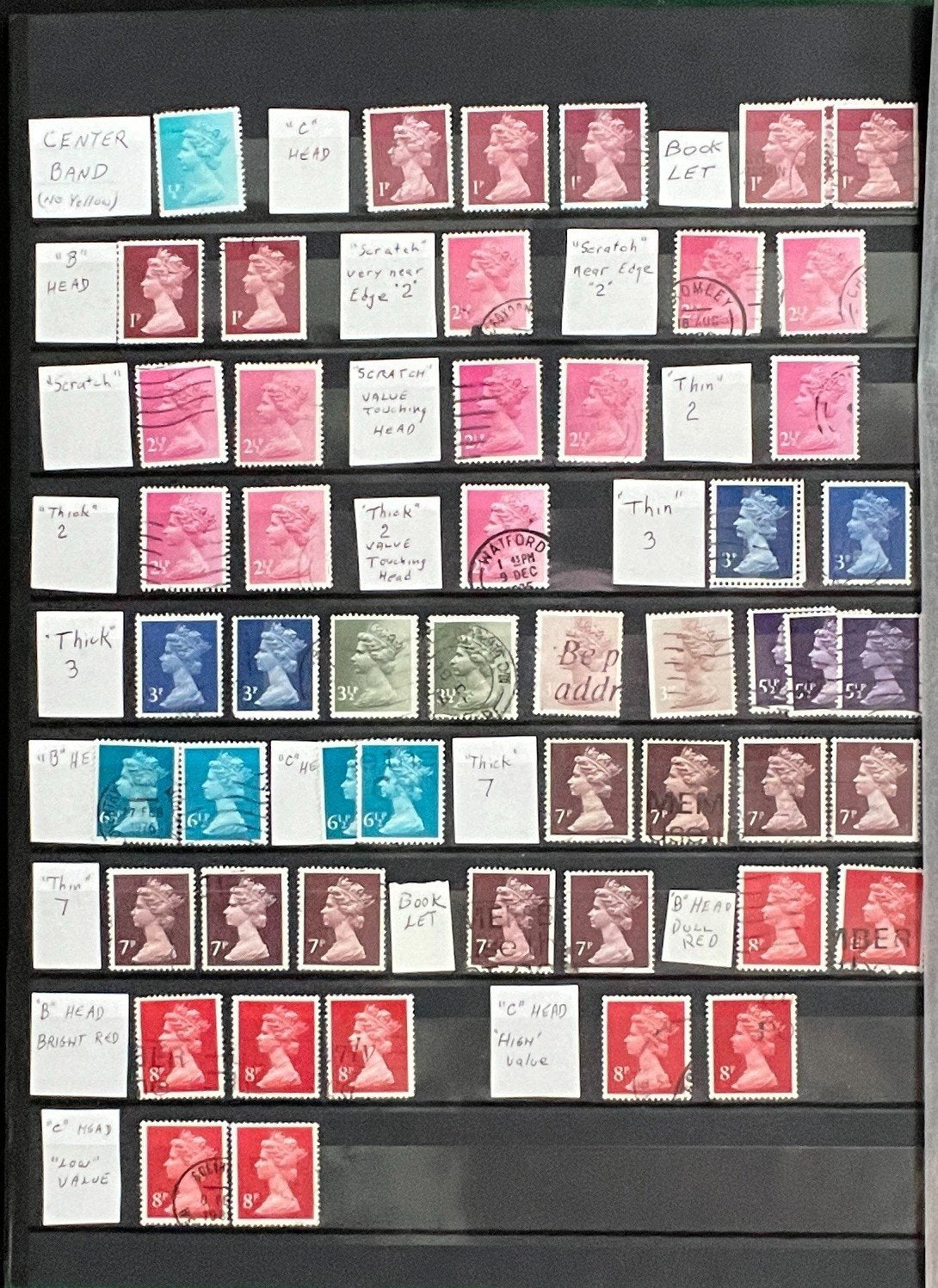 Machin Stamp Collection Stock Book Hundreds of Stamps Mint & Used ZAYIX