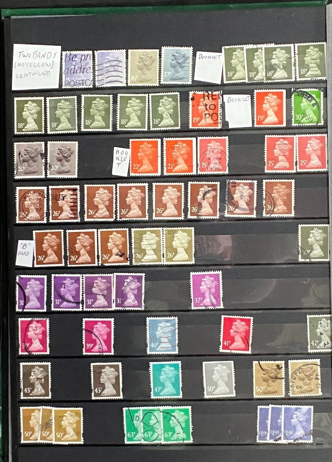 Machin Stamp Collection Stock Book Hundreds of Stamps Mint & Used ZAYIX