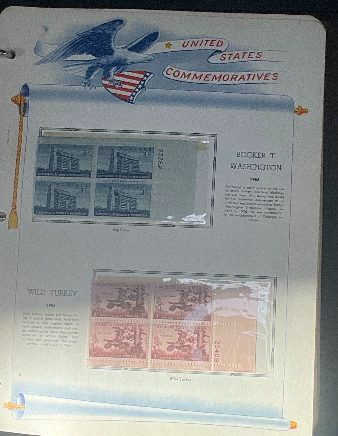 United States Plate Block Stamp Collection Album White Ace (MNH) 1953-1961 ZAYIX