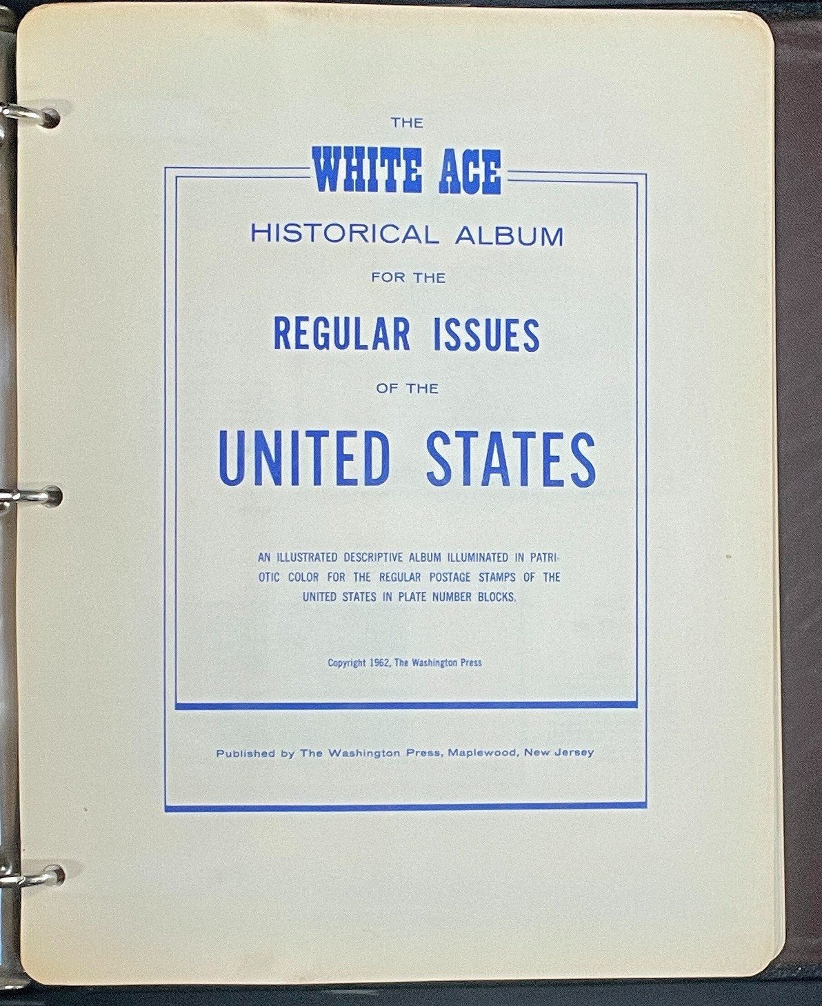United States Plate Block Stamp Collection Album White Ace (MNH) 1918-1963 ZAYIX