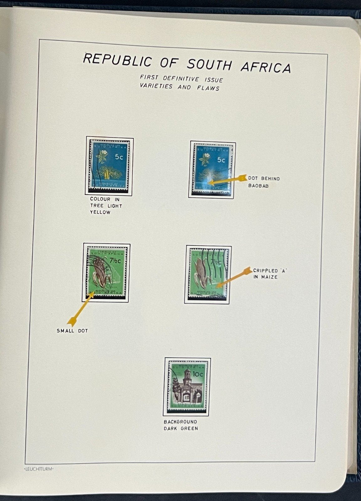 Specialized South Africa Plate Flaw Varieties Stamp Collection Album ZAYIX
