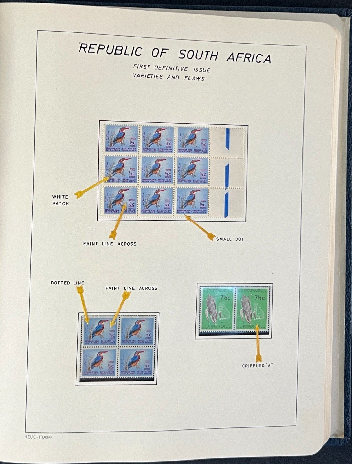 Specialized South Africa Plate Flaw Varieties Stamp Collection Album ZAYIX
