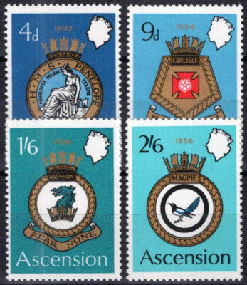 Ascension Island 134-137 MNH Naval Coat of Arms Military ZAYIX 090823S45M