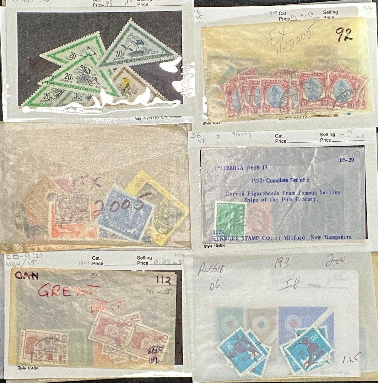 World Wide Stamp Collection Dealer Cards Mint & Used Thousands of Stamps ZAYIX
