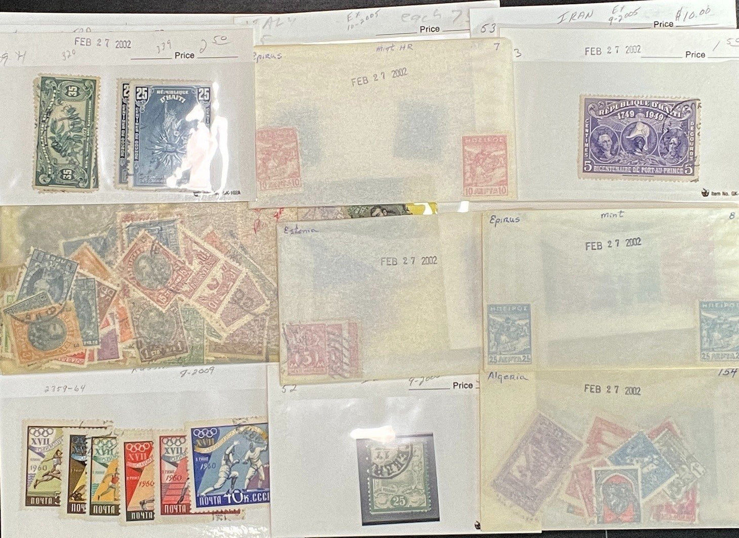 World Wide Stamp Collection Dealer Cards Mint & Used Thousands of Stamps ZAYIX