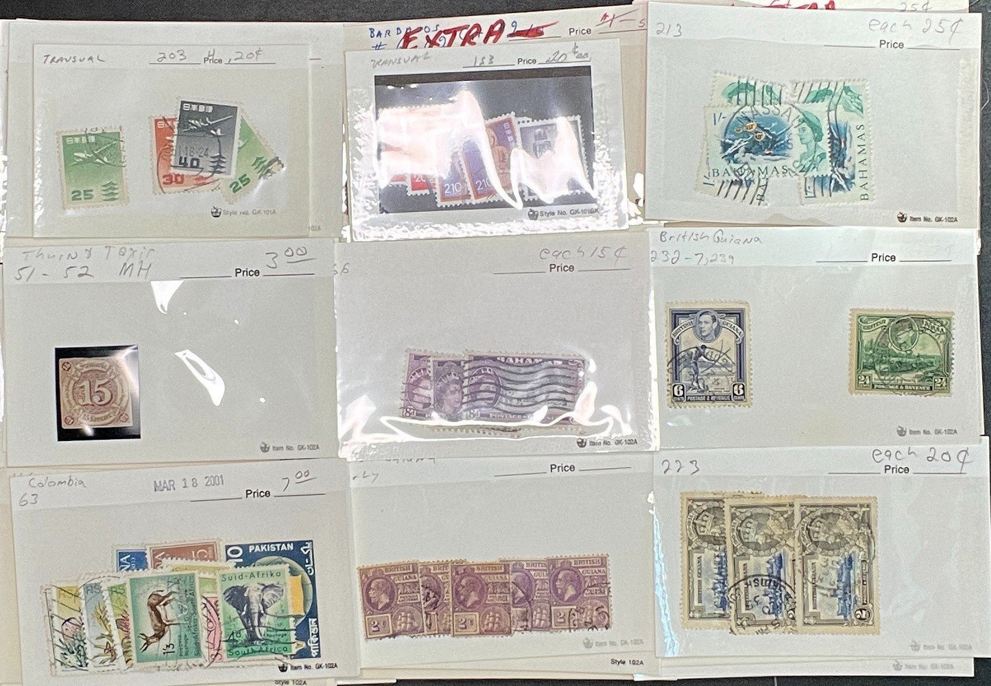 World Wide Stamp Collection Dealer Cards Mint & Used Thousands of Stamps ZAYIX