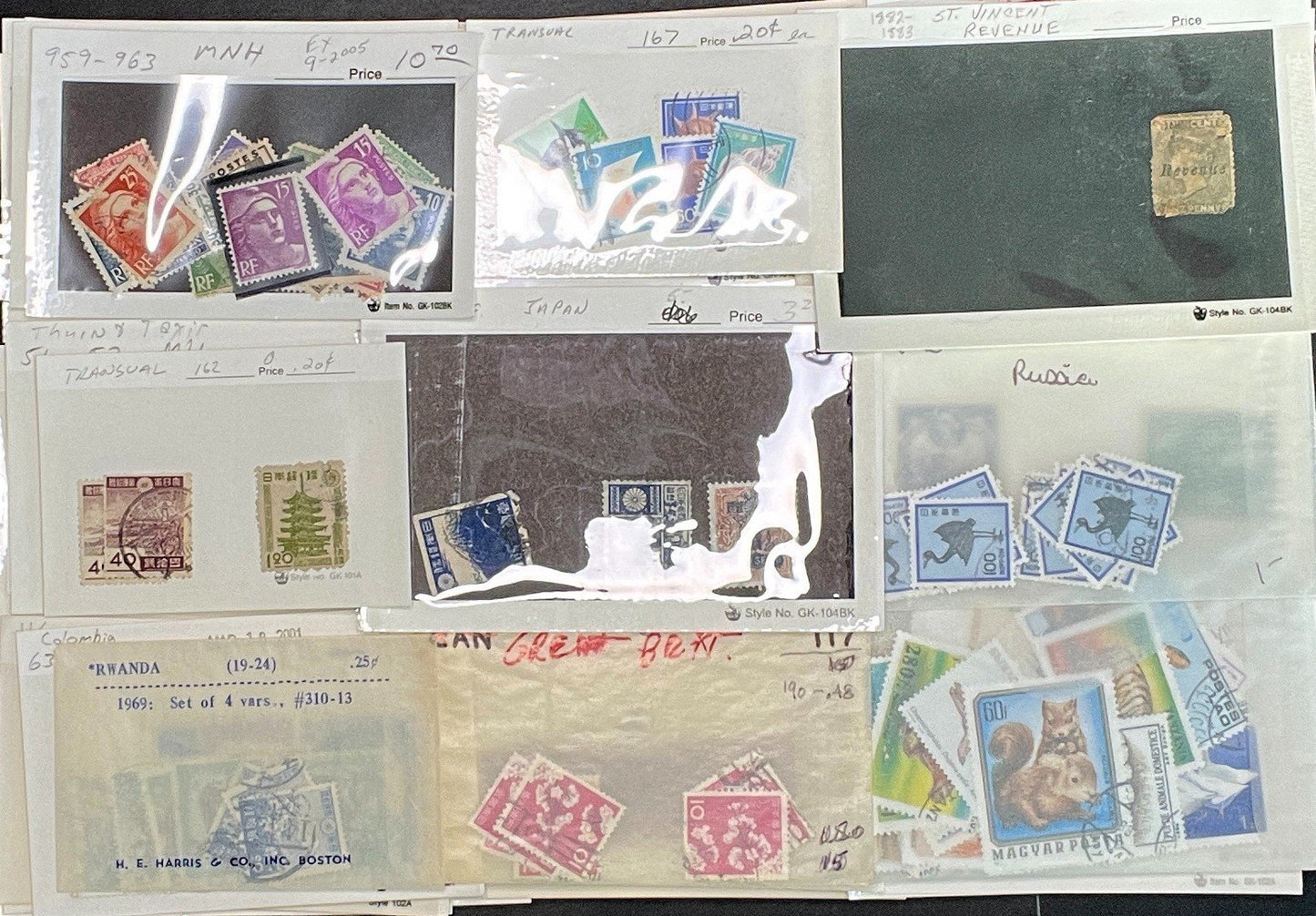 World Wide Stamp Collection Dealer Cards Mint & Used Thousands of Stamps ZAYIX