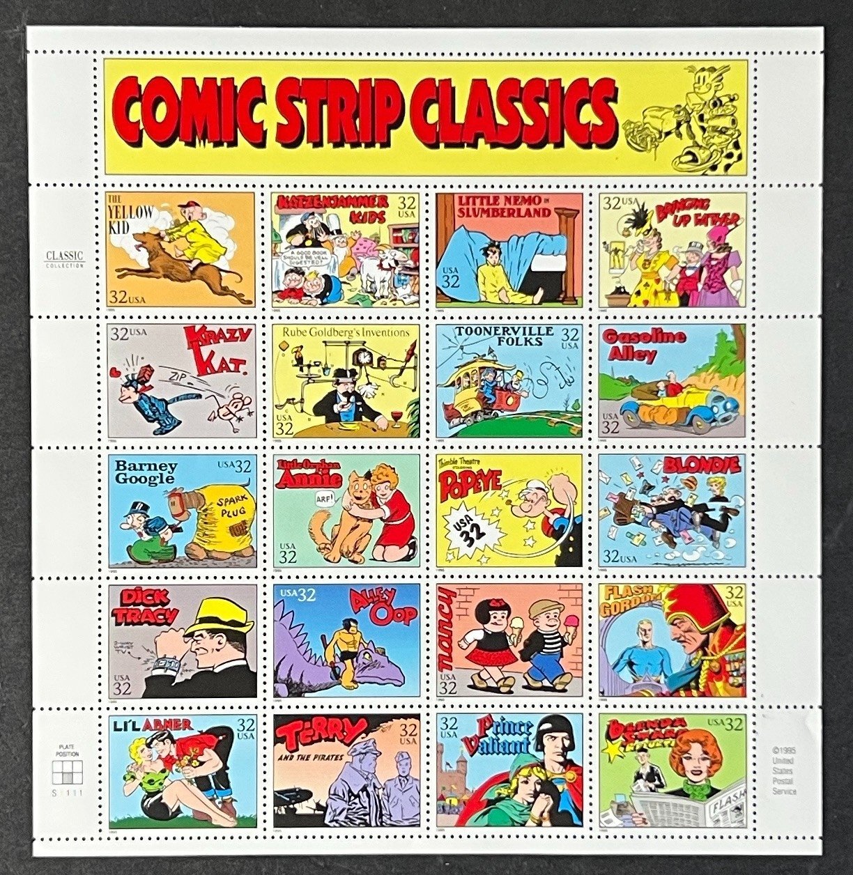 US 3000 Mint Sheet (MNH) Comic Strips 32-Cent 1995 ZAYIX