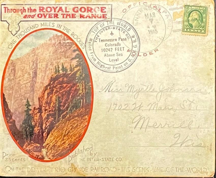 White Sox Hanging Bridge Royal Gorge Postcard Folio Collection FDC 1915 ZAYIX