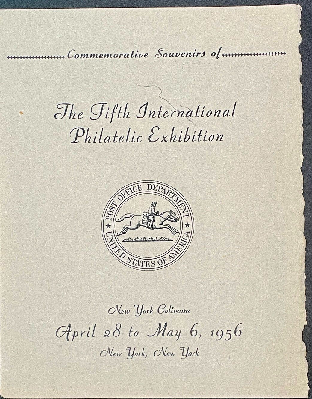 Fifth International Philatelic Exhibition FIPEX Souvenir Folder 1956 ZAYIX