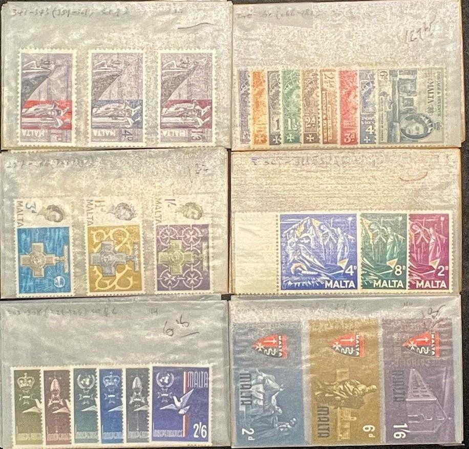 Malta Stamp Collection Glassine Bags $225CV (MNH) ZAYIX
