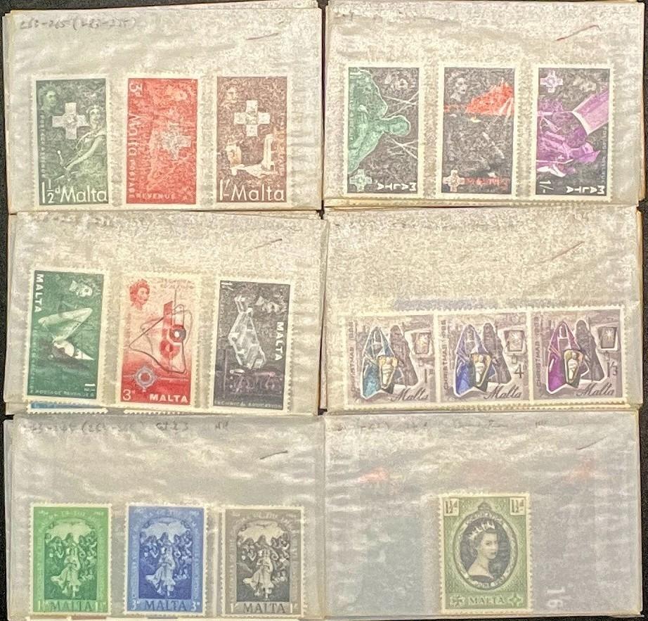 Malta Stamp Collection Glassine Bags $225CV (MNH) ZAYIX