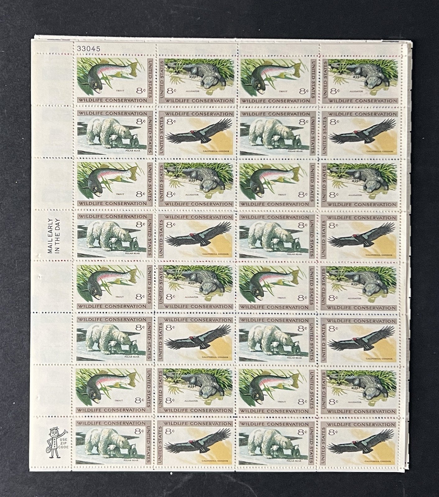 US 1427-1430 Mint Sheet (MNH) Wildlife Conservation, 8-Cent, 1971 ZAYIX
