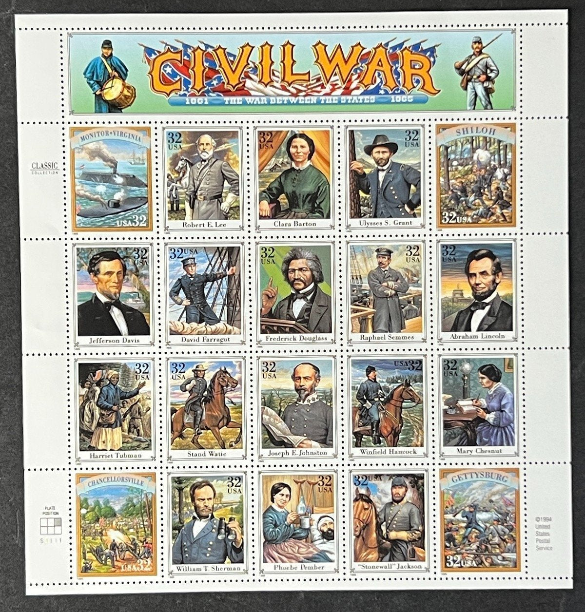 US 2975 Mint Sheet (MNH) Civil War 32-Cent 1995 ZAYIX