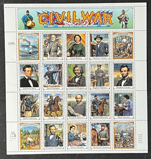 US 2975 Mint Sheet (MNH) Civil War 32-Cent 1995 ZAYIX