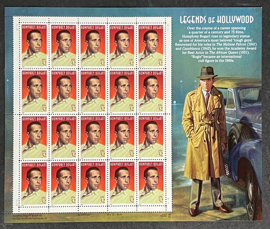 US 3152 Mint Sheet (MNH) Humphrey Bogart Hollywood 32-Cent 1997 ZAYIX