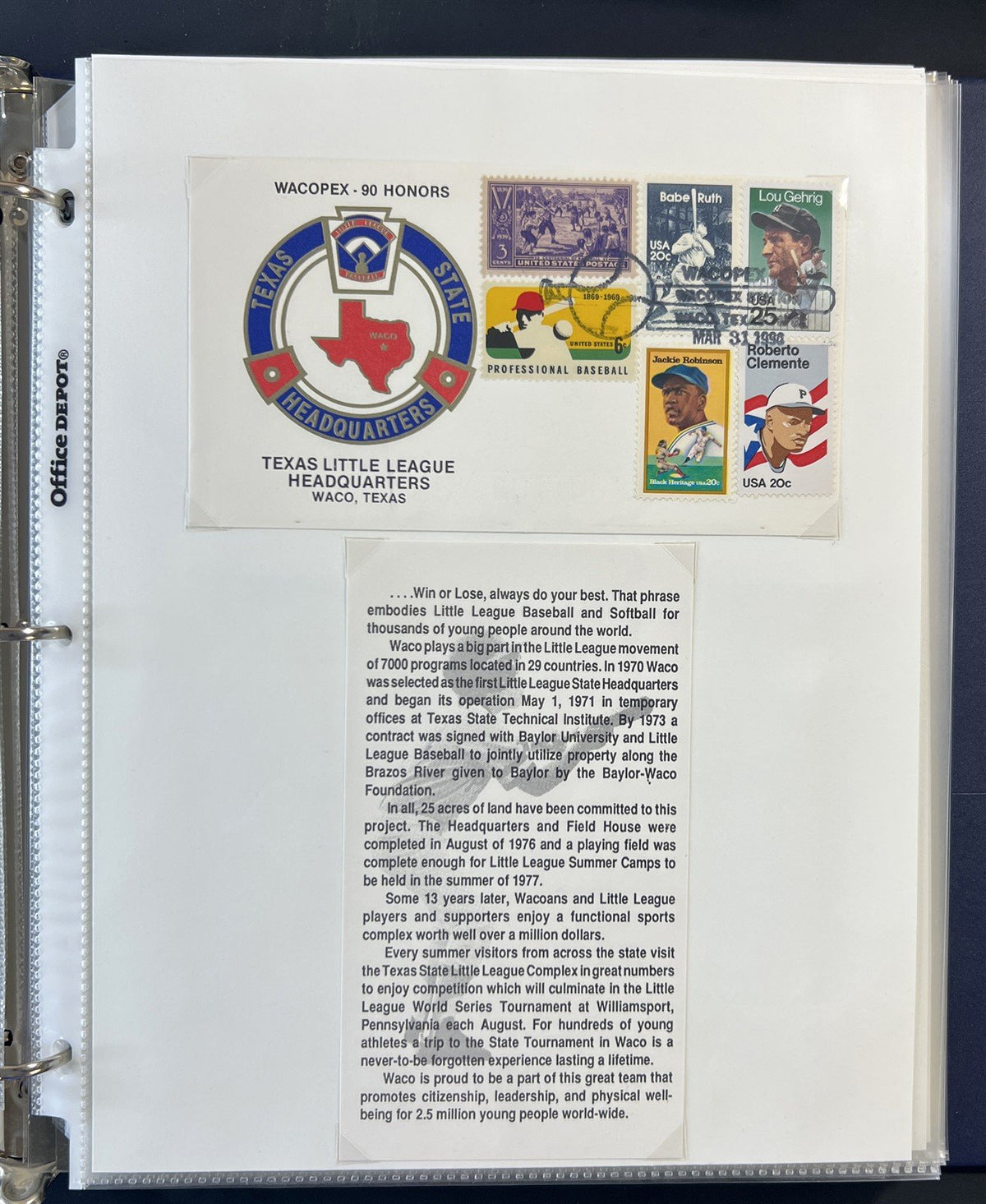 Texas related & Baseball Classic (FDC) First Day Cover Collection ZAYIX