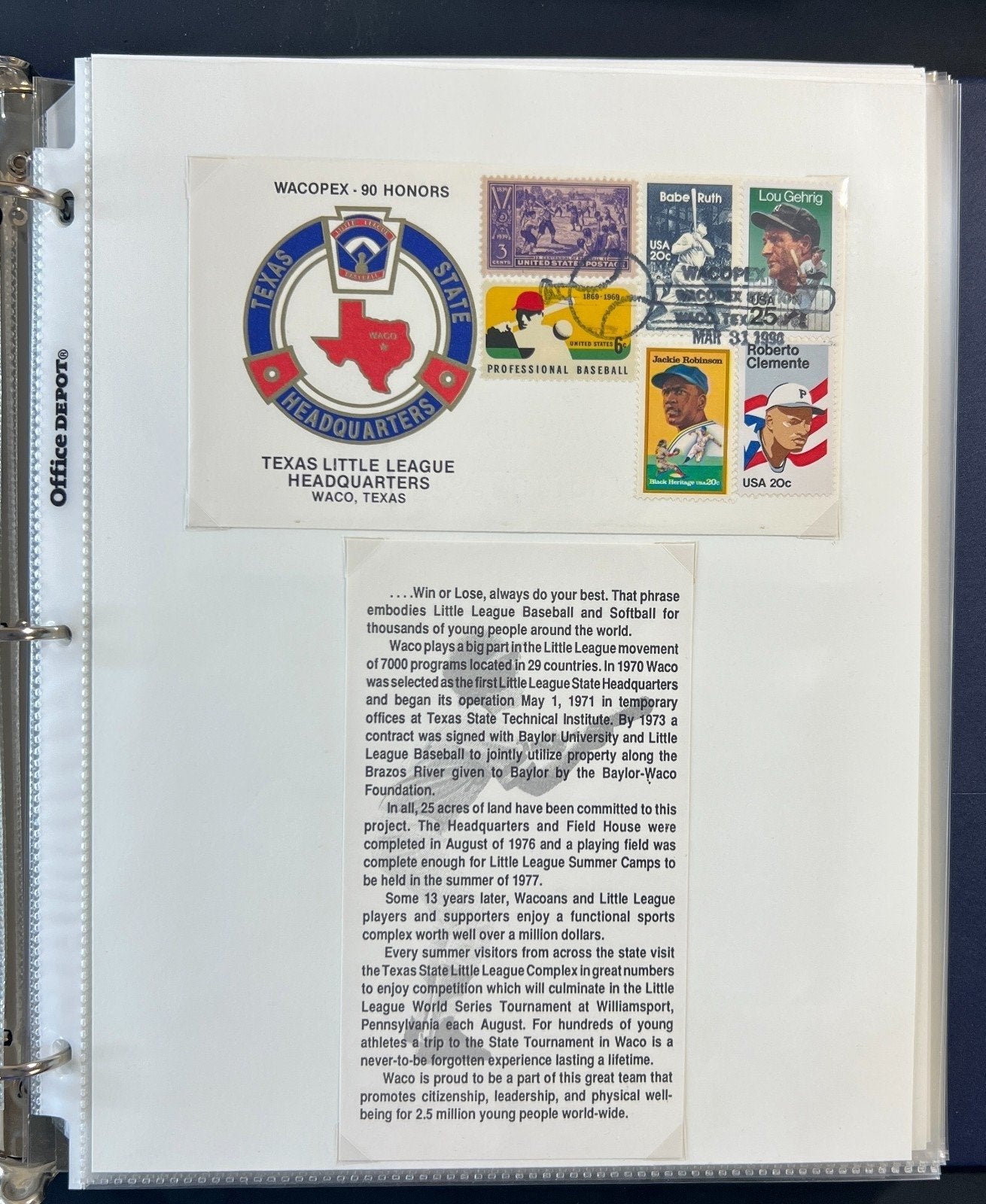 Texas related & Baseball Classic (FDC) First Day Cover Collection ZAYIX