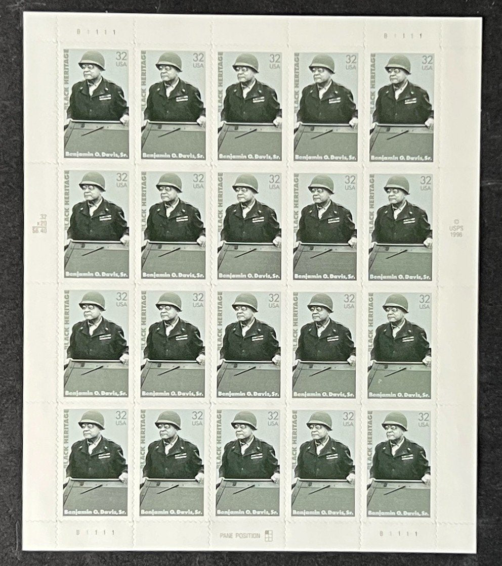 US 3121 Mint Sheet (MNH) Benjamin O Davis Sr Brigadier General 32Cent 1996 ZAYIX