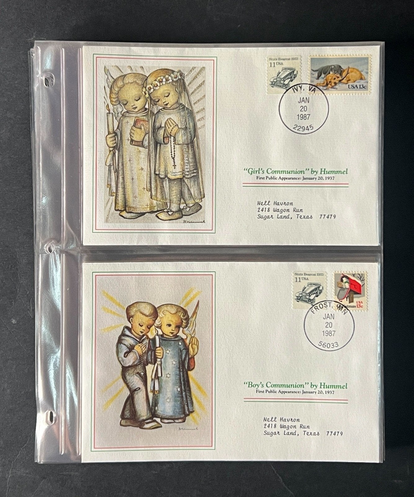 Hummel Christmas (FDC) Commemorative Cover Collection Album 1988 ZAYIX