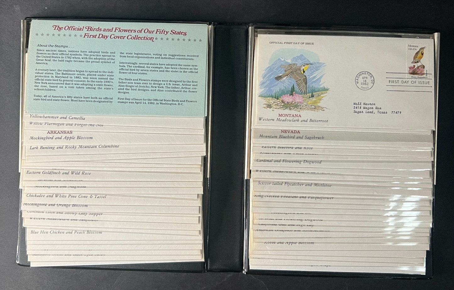 U.S. Birds & Flowers (FDC) First Day Cover Collection Album 1982 ZAYIX