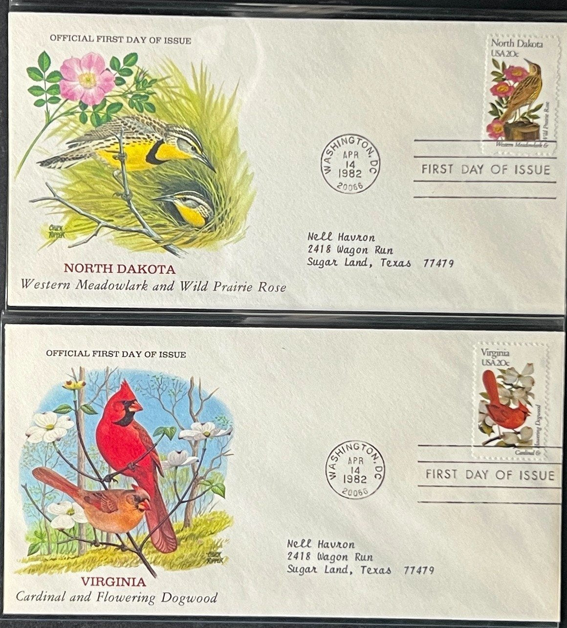 U.S. Birds & Flowers (FDC) First Day Cover Collection Album 1982 ZAYIX